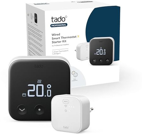 tado Verkabeltes Smartes Thermostat X für Profis Starter Kit, Steuerung per App und Smart Speaker (Alexa, Siri, Google Assistant)
