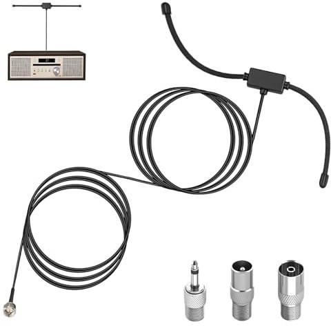 DAB Antenne radio FM dipôle antenne avec câble d'extension de 3 m pour tuner radio portable récepteur stéréo amplificateur HiFi intérieur Pioneer Onkyo Yamaha Marantz Bose Music System