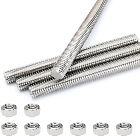 Tige filetée M8 x 100 mm, en acier au carbone, galvanisée à chaud, vis filetée haute résistance, pour construction métallique, montage de meubles, installations solaires, inoxydable et résistante à la