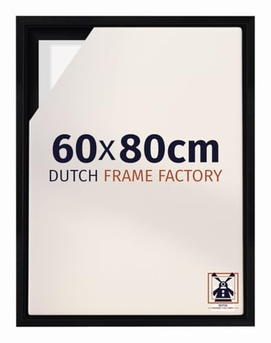 Dutch Frame Factory - Schattenfugenrahmen 60x80 cm Schwarz Matt - MDF | Schattenfugenrahmen für Leinwände, Geeignet für Leinwände bis 2 cm Dicke, Ohne Rückwand und Glas, Made in Holland