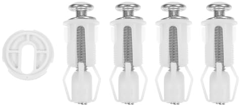 Hoement 4pezzi Viti per Sedile Wc e Bulloni in Nylon e Acciaio Inox Dadi e Cerniere di Ricambio per Coprisedile Wc Viti per Fissaggio Sedile