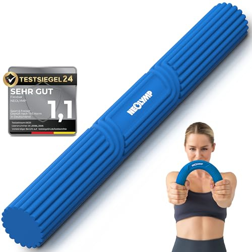 NEOLYMP Handtrainer Unterarmtrainer – Griffkraft & Rehabilitation – Therapy Bar aus Silikon, rutschfest & langlebig – Hand Trainingsgerät inkl. Tragetasche, Übungsheft & E-Book – Grip Strength Trainer