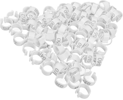 NUOBESTY 100pcs Digital Identification Anklet Numbered Pigeon Foot Rings for Racing Pigeons Poultry Leg Bands Birds Supplies