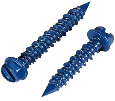 Vite a testa esagonale blu for ancoraggio in calcestruzzo 10/20x 1/4 x 1-1/4 (M6.3 * 32), utilizzata for l'ancoraggio a mattoni, cemento o intonaco(5x32,20pcs)