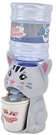 VGEBY Mini Máquina Dispensadora de Agua, Juguete de Fuente de Plástico para Niños, Divertido Dispensador de Agua Interactivo para Jugar en Casa de Muñecas (Gato Lindo Grande)