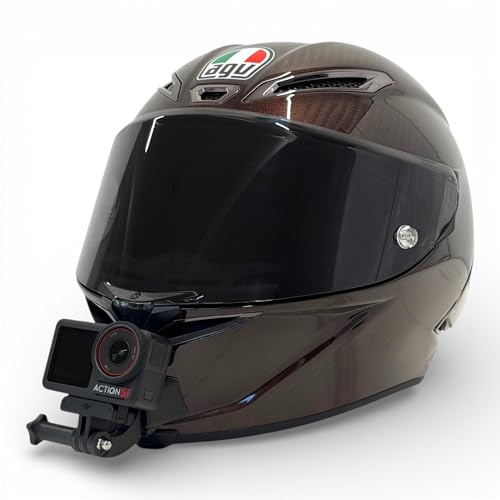 Action Cam Chin Mount för motorcykelhjälmar, kompatibelt med GoPro, DJI, Insta360 (Single, AGV Pista)