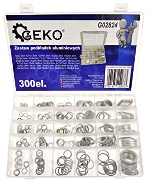 BSD Aluminium Unterlegscheiben Set - Aluminium Dichtringe Sortiment, Flache Scheibe Dichtring, Unterlegscheiben Set - 300 Teilig