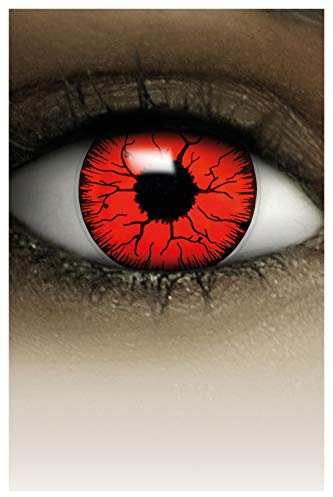 FXCONTACTS Lentilles de contact colorées pour déguisements Halloween et carnaval 2 pcs 1 paire lentilles souples jetables SANS CORRECTION – DIABLE ROUGE