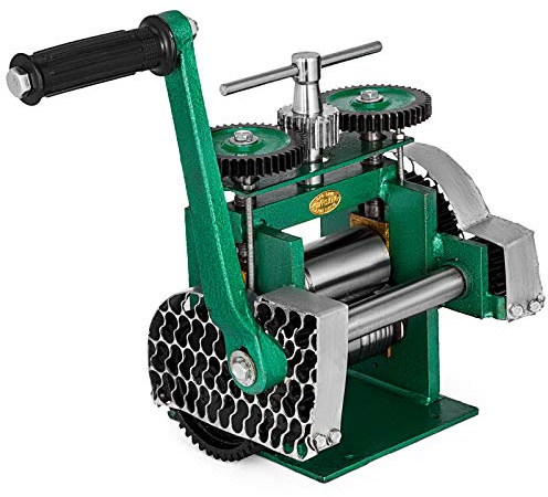 VEVOR Máquina Laminación Plana, Ancho del Rodillo 85 mm, Laminador Manual Laminador Laminador Manual Combinado Prensa Manual, Máquina Fabricación Prensa Herramienta para Joyería en Tabletas Mango de