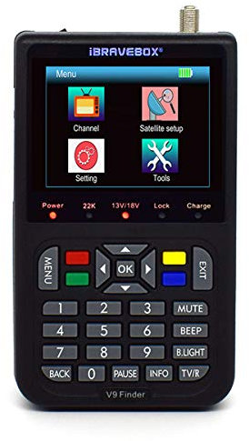 Digital Satellite Finder Meter Parabola Satellitare Sat Finder V9 con Display LCD da 3,5 pollici,Lingua OSD,Automatica PAL/NTSC,Supporta H.265 per Televisore e Altri Lettori Multimediali