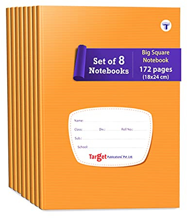 Big Maths Square Ruled Notebooks | Square 1 inch | 172 Pages A5 Size | Soft Brown Cover | 18 cm x 24 cm Approx | Maths Notebook for Exercise and Practice | Pack of 8 Books | GSM 57