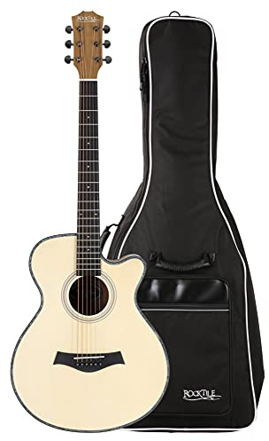 Rocktile WSC-100C NT Westerngitarre Gigbag Set - Korpusform: Concert mit Cutaway - Decke: Fichte - Boden & Zarge: Mahagoni - Hals: Okoume - inkl. Tasche - Natur