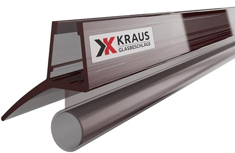 KRAUS Duschtürdichtung für 6-8mm Glas, 100cm, Grau-Transparent, Qualitative Duschdichtung/Duschlippe als Duschdichtungen für Duschtüren, kombinierbar mit einer Schwallschutzleiste Dusche