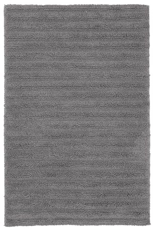 Kleine Wolke Badteppich YARA Schiefer 60 x 100 cm | Für Fußbodenheizung, maschinenwaschbar, 100% Baumwolle