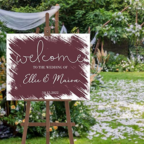 Panneau de bienvenue de mariage simple personnalisé, panneau de bienvenue pour un mariage moderne, 50,8 x 76,2 cm