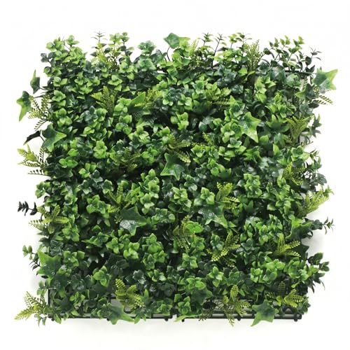 BONERVA Jardín Vertical Artificial Tropical 100x100 cm, 1m², Pack 4 Paneles 50x50 cm, Muro Vegetal de Hojas Verdes con Protección UV Interior Exterior