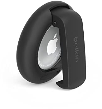 Belkin Anneau de protection avec pince pour AirTag Apple (porte-clé, protection antirayure, noir)