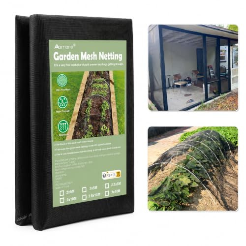 Garden Insect Mesh Netting, 2 x 5m Fine Mesh Netting for Veg Patch | Thicker Black Garden Insect Mesh Netting,Butterfly Netting for Brassicas, Cabbage & Fruit Protection