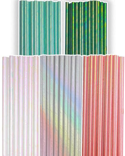 Gcardist Lot de 150 pailles jetables irisées, en vrac (mélange de 5 couleurs)