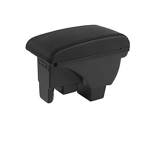 MAIKON Car Armrest Box For VW For Polo 2019-2022 Car Armrest Box Accessories Car Armrest With Usb 1 Piece Strorage Box Center Console Auto parts (Color : A-black black 3 usb)