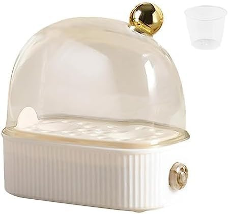 SHAVERUSH Egg Cooker, Electric Boiled Egg Steamer Maker, Mini Electric Egg Cooker for 2 Eggs, Safe Using Egg Boiler with Timer Off for Apartment, Camping, Home (1PCS White)
