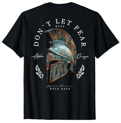 Back Print Spartan Helmet Warrior Y2K Streetwear Women Men T-Shirt