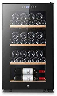 Suuim Enfriador de Vino de Zona Independiente - Gabinete para Vino de Temperatura Constante de Acero Inoxidable y Negro Funcionamiento silencioso Refrigerador de Vino frío Independiente-Touch