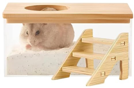 Haustier Hamster Badezimmer Mit Leiter - Hamster Toilette Sandbad Container Toilette Transparente Hamster Badebox Haustier Badewanne Hamster Sandbad Badezimmer Für Rennmäuse Gerbil Kleintiere