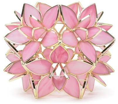 ValueLights | Pink Easy Fit Glass Flower Pendant Ceiling/Table Lampshade | Lamp Shades, Home Décor & Improvement Essential | 21cm Shade Width