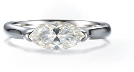 WAHZAUS Bague en moissanite 1 carat pour femme - Bague marquise en argent sterling VVS1 S925 avec diamants - Choix idéal pour couple, fête, rendez-vous, voyage, Pierre :, Moissanite