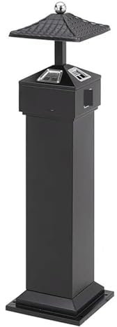 AMYSTY Papelera Exterior Cubo de Basura Lobby Cenicero De Pie para Basura, Cenicero Creativo, Papelera Alta para Exteriores, Cenicero para Cigarrillos Bote de Basura Comercial Hotel(Black)
