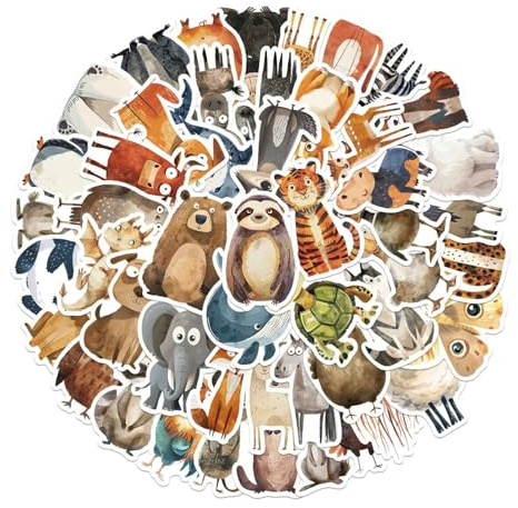 Cosmeria Sticker Set 100 Stück, Süße Tiere Aufkleber Kinder, Wasserdicht Vinyl Sticker Für Laptop, Wasserflasche, Fahrrad, DIY Projekt, Vielseitige Anwendung