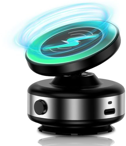 WODHMIEY Supporto Magnetico Sottovuoto Per Telefono Auto Con Rotazione A 360°, Design Double Face: Magnete E Vuoto, Adatto Per Auto, Case,Adatto Per metalliche