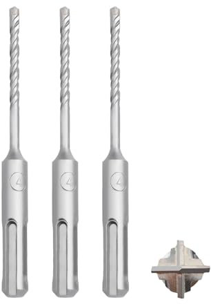 MOXPIFY 3tlg SDS Plus Bohrer 4 x 110mm,Betonbohrer mit 4 Hartmetall Schneiden und Doppelwendel für Beton und Mauerwerk