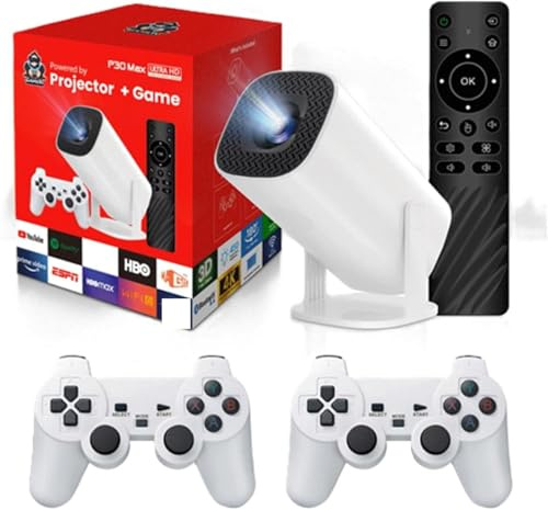 P30MAX Android 11 Gaming Projector 64GB TF Card Wireless Gaming Controller Dual WIFI1920*1080P Home Theater Portable Projector