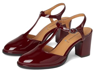 Johnston & Murphy Women's Amy T-Strap Pumps, Red, 6.5