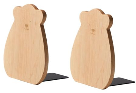 Holibanna 2pezzi Fermalibri in Legno Design Moderno Accessorio Per Libri Per Ufficio e Casa Dalla Forma Elegante