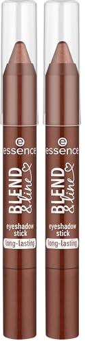 Essence Cosmetics blend et line eyeshadow stick crayon fard à paupières, longue durée, hautement pigmenté, avec huiles, chatoyant, métallique (1.8g) (Lot de 2)