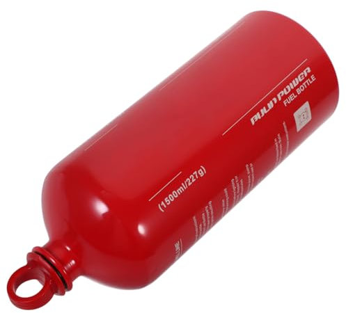 Amosfun Outdoor 1500ml Motorcycle Fuel Bottle, Thickened Aluminum Reserve Gas Tank for Camping, Emergency Backup Petrol Canister, Lightweight Fuel Storage for Motorbike Trips