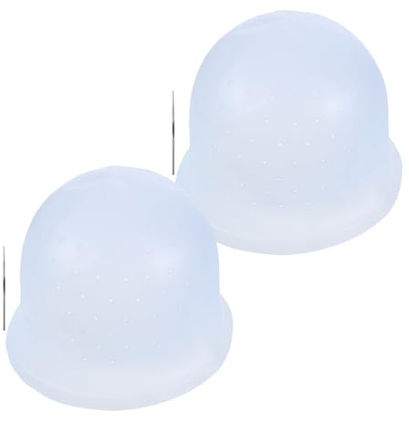 COSMEVIVI 2 juegos de gorros de silicona para mechas con gancho y aguja, reutilizables, con diseño de agujero perforado, para teñir el cabello en salones y uso doméstico.