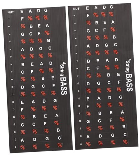 BAZEITFLOW 2pezzi Nastro Adesivo Per Chitarra Adesivi Per Note Sulla Tastiera Note Sulla Tastiera Per Chitarra Adesivi Per Scale Accessori Per Per Principianti