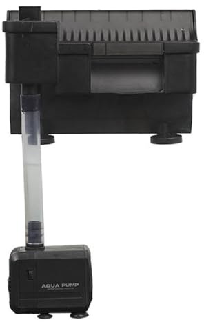 GJGSW Filtro de Acuario en Cascada, Filtro Exterior de Pared con 4 Etapas de Filtración y Esterilizador UV, Bomba de Agua Silenciosa para Peceras