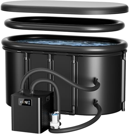 Ice Bath Chiller & Cold Plunge tub Kit, 1/3 HP Cold Plunge Chiller with External Filter & Pump, 148Gal Ice Pod, Upgraded Ice Plunge Tub, Cold Plunge Tub with Water Chiller for Cold Therapy