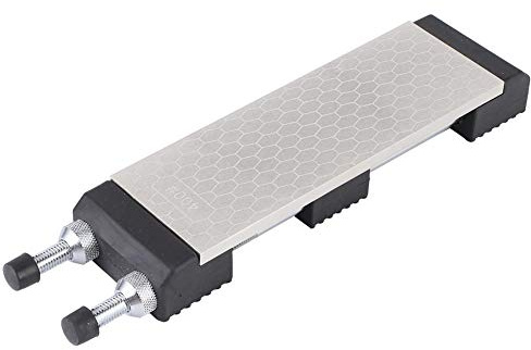 OEBUAFI Aiguiseur de Couteaux de Cuisine, Diamant en Acier Inoxydable, Silicone Argent, Grain 400 1000, Outil D'affûtage pour les Cuisiniers à Domicile 8,1x2,8x0,3 Pouces
