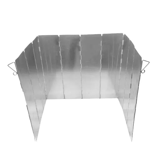 KHASCBNF Pare-Vent pour RéChaud De Camping Pare-Vent de Camping rehaussé 30 cm, 10 plaques, Pliable, Portable, en Alliage d'aluminium, for cuisinière à gaz