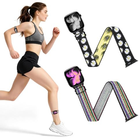 WNIPH Elastic Arm/Ankle/Bicep Straps Compatible with Apple Watch Strap 38mm 40mm 41mm 42mm (Series 11 10) for Women Men,Band Replacement Strap for iWatch Series 11 10 9 8 7 6 5 4 3 SE 3 2 1