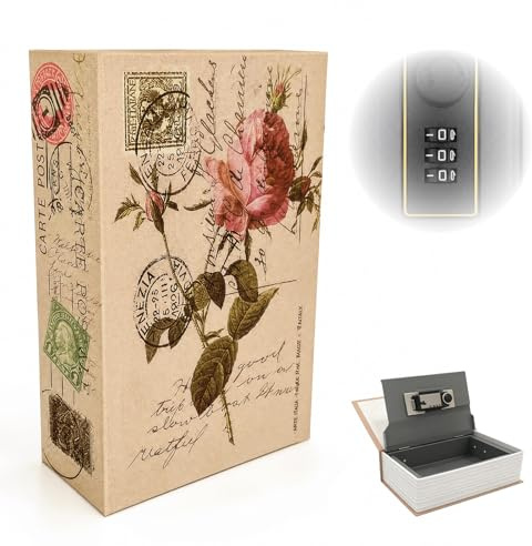 Cassaforte a Forma di Libro con Combinazione, Scatola Nascosta Segreta per Conservare Contanti, Gioielli e Chiavi, Portatile per Casa e Ufficio