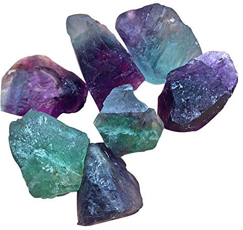 Aitelei Piedras de fluorita brutas naturales a granel, 227 g para la creación de cabujón/tamaño/lapidario/pulido/creación de joyas de alambre de metal/Wicca y Reiki, Piedra