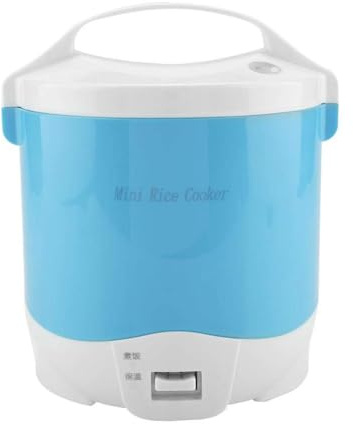 Mini fiambrera del camión del coche del vapor del hervidor de arroz de 24V 180W 1.6L para el arroz, la sopa, las gachas de avena y mantener caliente(Blue)