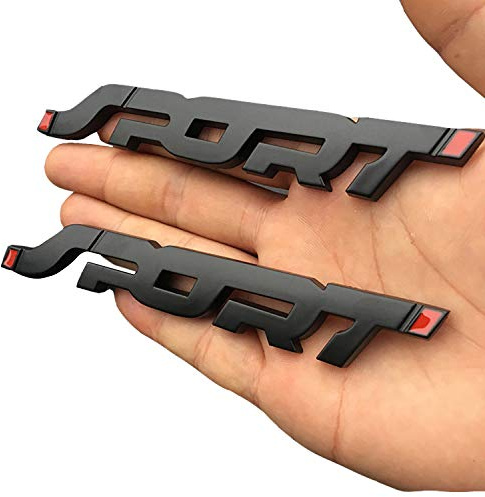 2Pack 3D Metal Car Sport Sticker for Vehicle Car Emblem Decals(Black)